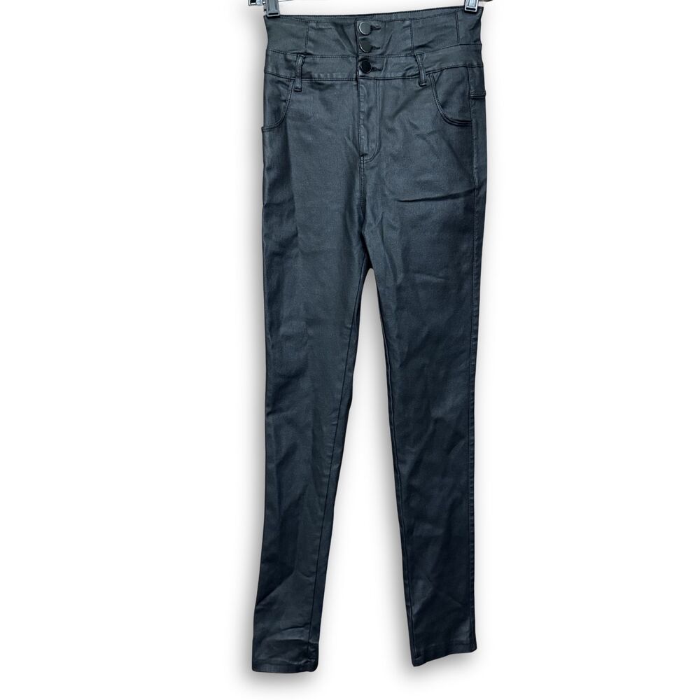 Apperloth Women’s Black Faux Leather Skinny Jeans - Size XS
